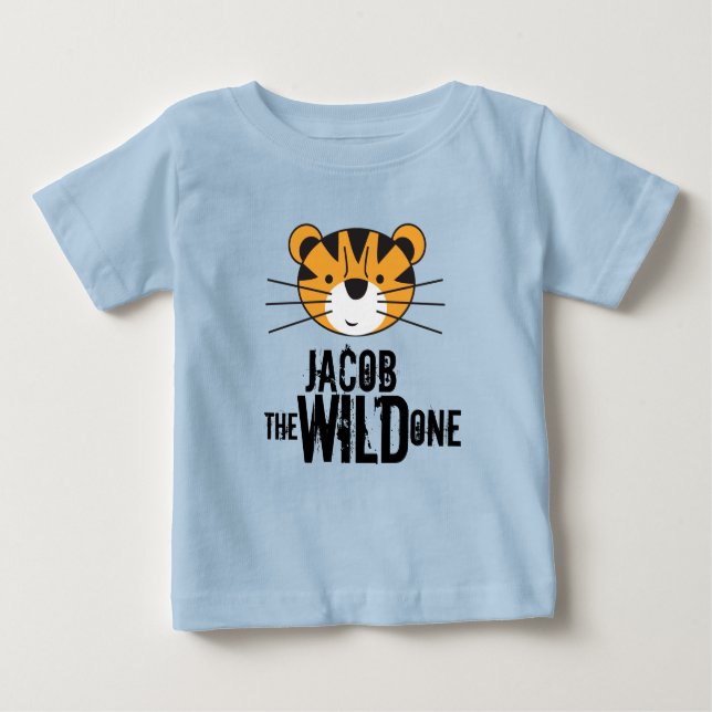 T-shirt Pour Bébé 1er anniversaire du tigre d'une femme personnalisé (Devant)