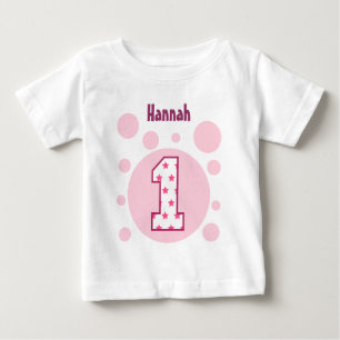 T-shirt Pour Bébé 1er anniversaire Etoiles et bulles Un an Vieux V10