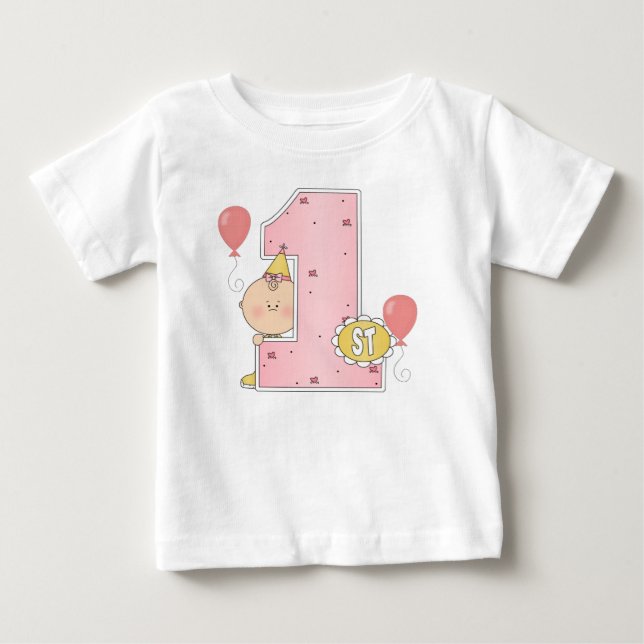 T-shirt Pour Bébé 1er anniversaire fille (Devant)