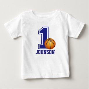 T-shirt Pour Bébé 1er Anniversaire Garçon basket Personnalisé