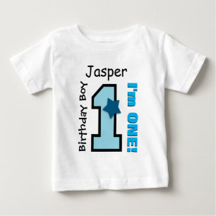 T-shirt Pour Bébé 1er Anniversaire Garçon BLUE Un an Nom personnalis