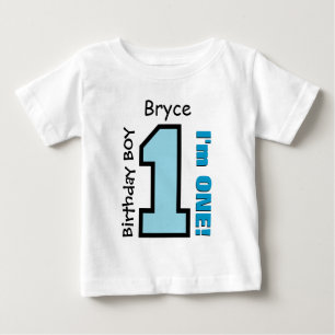 T-shirt Pour Bébé 1er Anniversaire Garçon BLUE Un an Nom personnalis