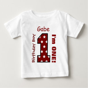 T-shirt Pour Bébé 1er Anniversaire Garçon ÉTOILES Un an Nom personna