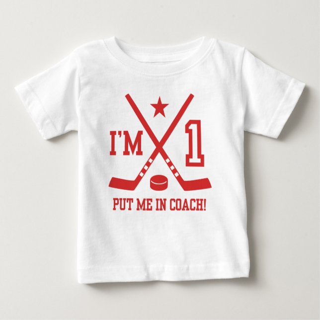 T-shirt Pour Bébé 1er anniversaire Hockey (Devant)