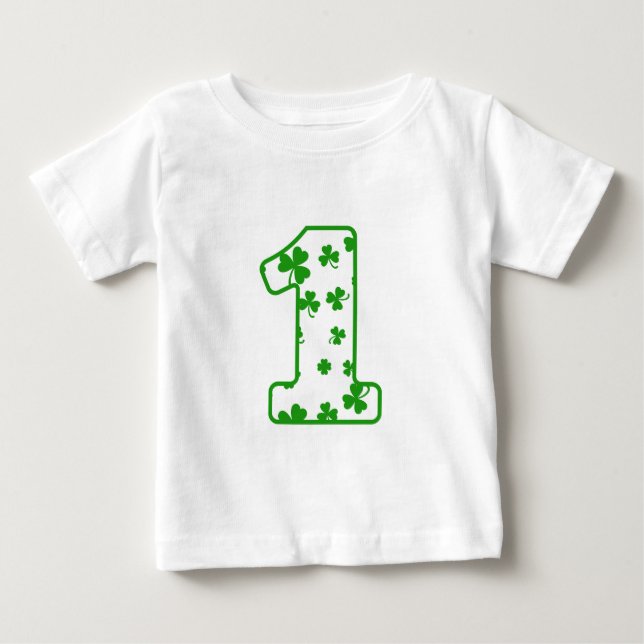 T-shirt Pour Bébé 1er anniversaire Lucky Shamrock Anniversaire Irish (Devant)