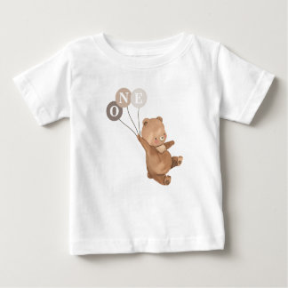 T-Shirt pour bébé 1er anniversaire Ours 3 Ballons 