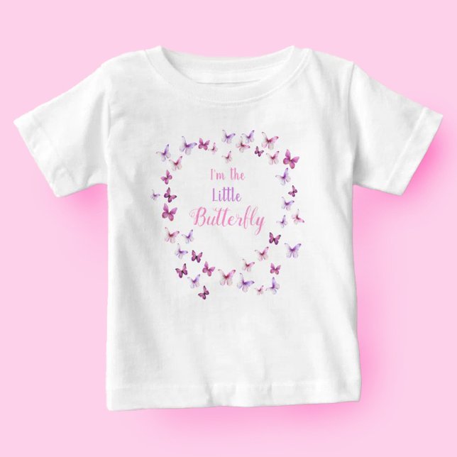 T-shirt Pour Bébé 1er Anniversaire Petit Papillon Bébé Fille (Créateur téléchargé)