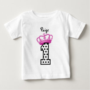T-shirt Pour Bébé 1er anniversaire Princesse Pois 2