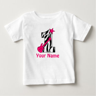 T-shirt Pour Bébé 1er anniversaire Rockstar Zebra Chemise personnali