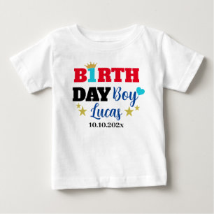 T-shirt Pour Bébé 1er Anniversaire Trendy Avec Couronne Or Personnal