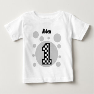 T-shirt Pour Bébé 1er Anniversaire Vérificateurs et bulles Un an Vie