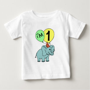 T-shirt Pour Bébé 1er Eléphant d'anniversaire