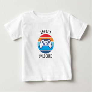 T-shirt Pour Bébé 1er Joueur d'anniversaire Niveau 1