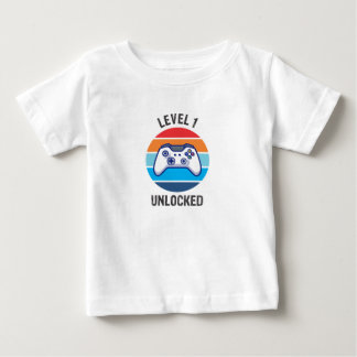 T-shirt Pour Bébé 1er Joueur d'anniversaire Niveau 1 