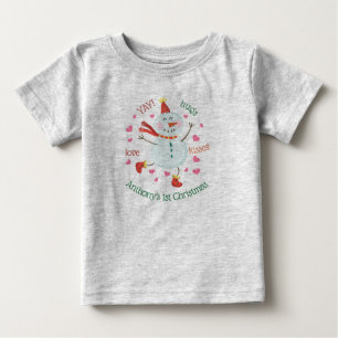 T-shirt Pour Bébé 1er Noël Cheery Snowman