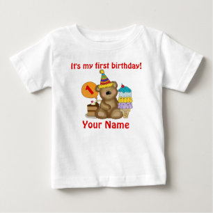 T-shirt Pour Bébé 1er Ours d'anniversaire