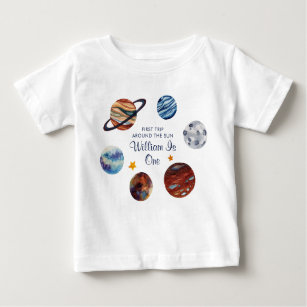 T-shirt Pour Bébé 1er voyage Espace extra-atmosphérique Anniversaire