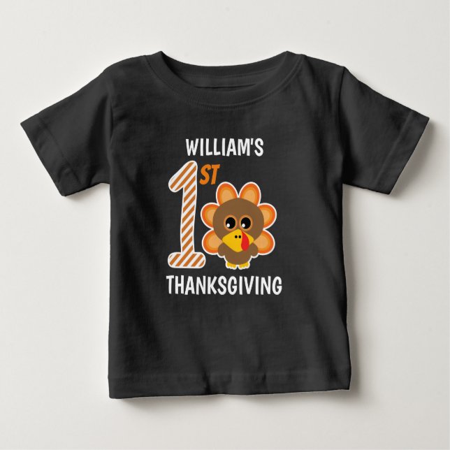 T-shirt Pour Bébé 🦃 1ère action de grâces du bébé (garçon) (Devant)