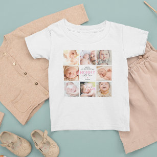 T-shirt Pour Bébé 1ère Fête des Mères Collage photo
