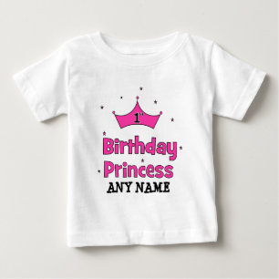 T-shirt Pour Bébé 1ère princesse anniversaire ! avec couronne rose