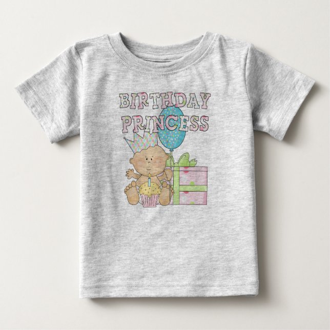 T-shirt Pour Bébé 1ère Princesse d'Anniversaire avec chemises de la  (Devant)