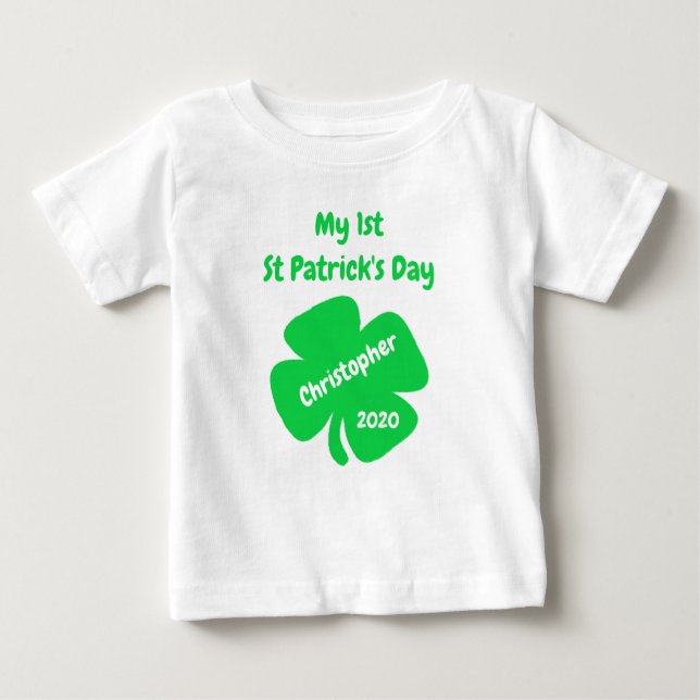 T-shirt Pour Bébé 1re Saint Patrick's Day (Devant)