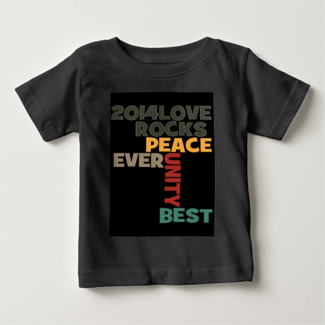 T-shirt Pour Bébé 2014 Love Rocks Peace Art Imprimer (Devant)