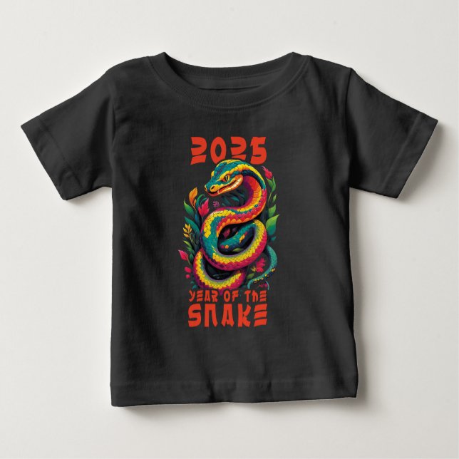 T-shirt Pour Bébé 2025 Année Du Serpent (Devant)