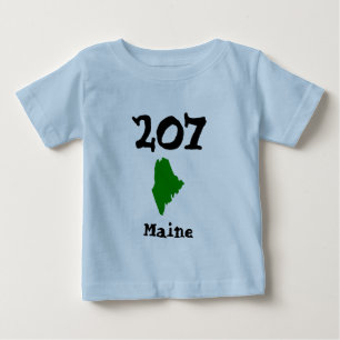 T-shirt Pour Bébé 207, Indicatif régional du Maine (Cap Elizabeth, B