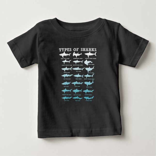 T-shirt Pour Bébé 21 types de sharks (Devant)