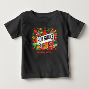 T-shirt Pour Bébé 22 janvier - Journée de la sauce chaude