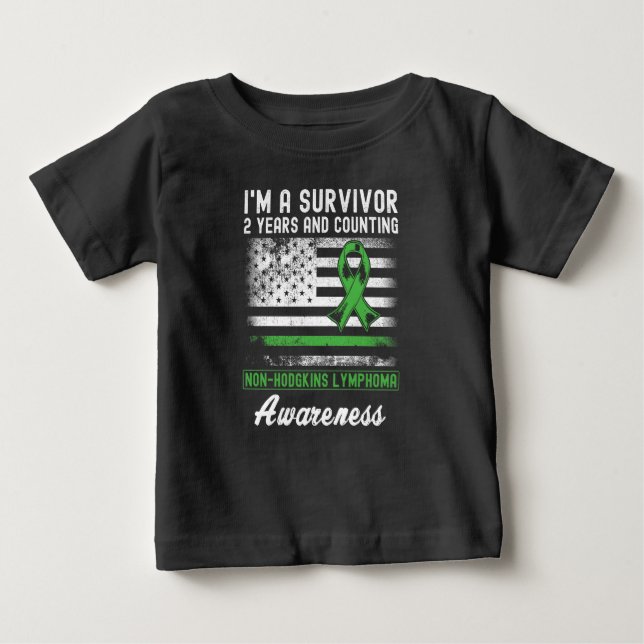 T-shirt Pour Bébé 2 ans Cancer Sans Hodgkins Lymphoma Survivant (Devant)