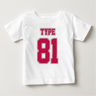 T-shirt Pour Bébé 2 Côté BLANC CRIMSON ARGENT Football Col Col