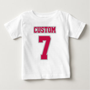 T-shirt Pour Bébé 2 Côté BLANC CRIMSON ARGENT Tutu Football Babywear