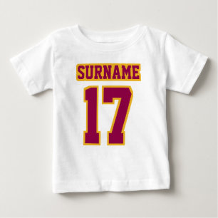 T-shirt Pour Bébé 2 Côté BLANC NOIR BURGUNDY OR 3/4 Sleeve Raglan