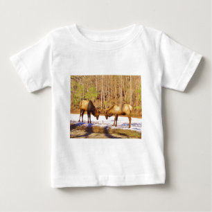 T-shirt Pour Bébé 2~ deux Bull Elk dans la neige