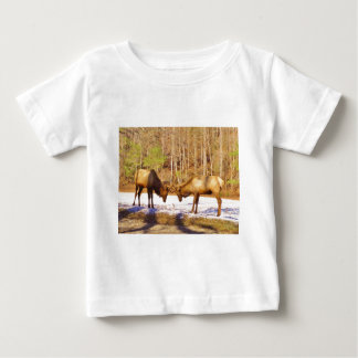 T-shirt Pour Bébé 2~ deux Bull Elk dans la neige