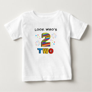 T-shirt Pour Bébé 2 Deux Secondes Gros Feux d'Artifice Anniversaire 