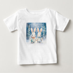 T-shirt Pour Bébé 2 lapins de Noël