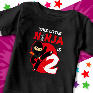 T-shirt Pour Bébé 2e anniversaire 2 ans Enfants Party Little Ninja 2