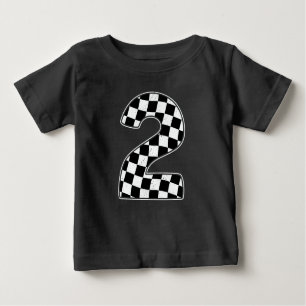 T-shirt Pour Bébé 2e anniversaire À damiers numéro 2 de course autom