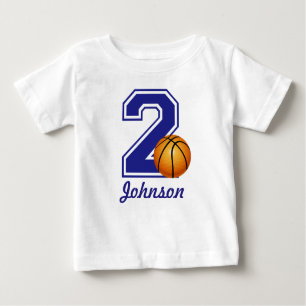 T-shirt Pour Bébé 2e anniversaire garçon basket-ball personnalisé