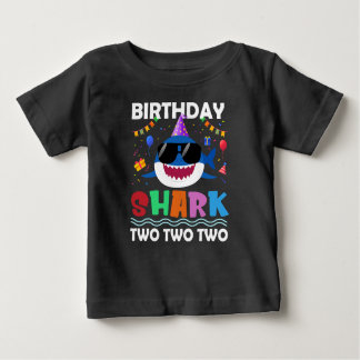 T-shirt Pour Bébé 2e anniversaire Garçon Shark Correspondance Party 