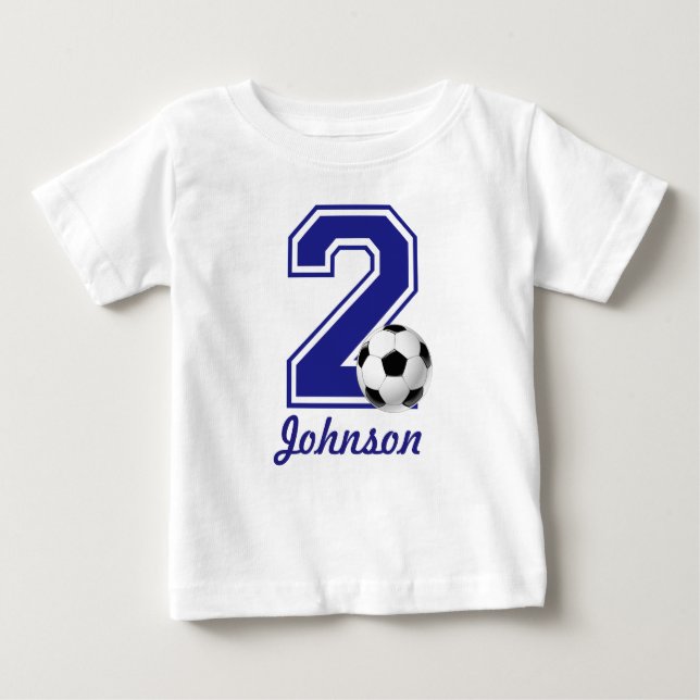 T-shirt Pour Bébé 2e anniversaire garçon soccer, football personnali (Devant)