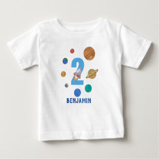 T-shirt Pour Bébé 2e anniversaire Planète du système solaire