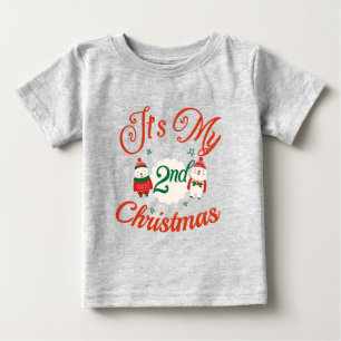 T-shirt Pour Bébé 2e Noël du bébé