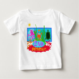 T-shirt Pour Bébé 2ème anniversaire d'aventure sous-marine