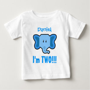 T-shirt Pour Bébé 2ème anniversaire de deux ans avec l'éléphant V