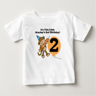 T-shirt Pour Bébé 2ème anniversaire de petit singe