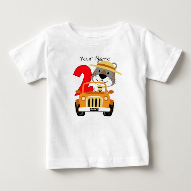 T-shirt Pour Bébé 2ème anniversaire de safari (Devant)